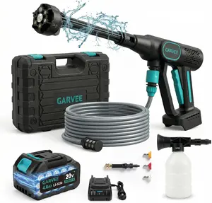 Pressure Washer Battery Powered - Cordless with 6-in-1 Nozzle, 26FT High-Elastic Hose, 4.0Ah Battery & Charger; Portable Handheld Cleaner for Home, Car, Garden