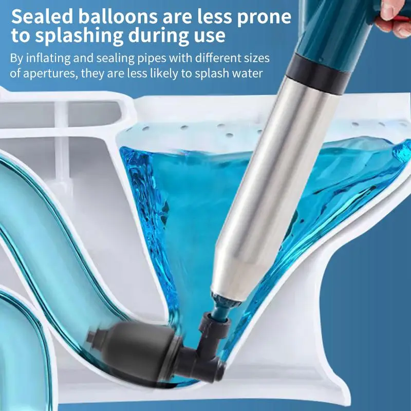 Toilet Plunger Kit, High Pressure Air Drain Cleaner, Toilet Clog Remover for Bathroom, Shower, Sink, and Bathtub, Essential Household Cleaning Tools