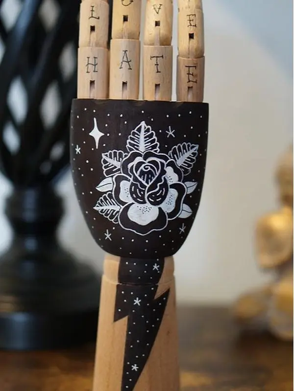 Rise Above Traditional Tattoo Wooden Hand