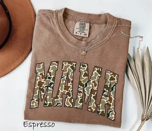 Comfort Colors Camouflage Mama T-Shirt, Mothers Day Gift, Mom Shirt, Retro Mama TShirt, Gift For Mom, Varsity Mama T Shirt, Duck Camo Mama Tees - LORA ATCHER