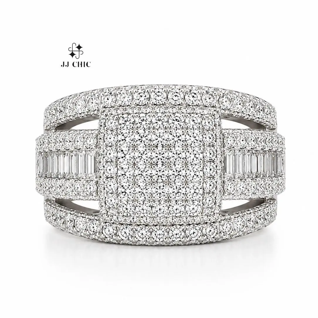 Women's Luxury Iced-Out Square Artificial Gemstone Ring, Sparkling Wide-Band Statement Fashion Jewelry Gift Women's Luxury Iced-Out Square Artificial Gemstone Ring, Sparkling Wide-Band Statement Fashion Jewelry Gift