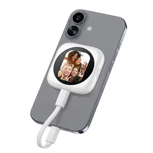 BEEIH Magnetic Rear-View Selfie Screen for iPhone 7-17 1080P AMOLED Display Bluetooth Remote Portable for Photos Videos Live Streaming