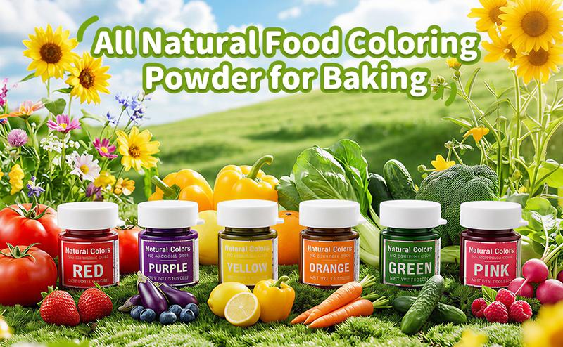 6 Natural Edible Glitter Set 3g/bottle Food Grade Water Soluble Luster Dust for Cake Decorating, Drinks & Festive Desserts, Edible Glitter Powder for Baking, Cocktail & Holiday Party Decor