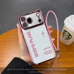 God's plan Phone Case for iPhone Samsung Galaxy 17Pro Max Air 16 15Plus 14 13 12 11 XR XS S25 S24 S23 S22 Cases, Shockproof Drop, Protection Durable, Empowering Scripture Verse Pattern All Seasons Durable Bumper with Strap White Silver Minimalist Art.NN89