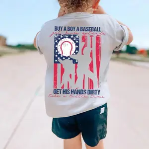 Youth Baseball T-Shirt Buy A Boy A Baseball Graphic Tee – Funny USA Flag Sport Shirt, Game Day Outfit, Gift For Baseball Fans