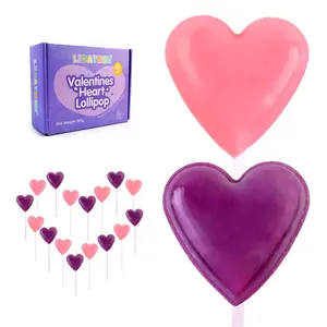 Valentine Candy Individually Wrapped - Red Valentine Suckers - Blueberry Flavor, Strawberry Flavor Heart Suckers