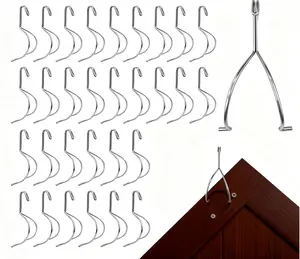 30Pack 5.2" Long Upgraded Stainless Steel Cabinet Door Painting Hangers, Heavy-Duty Anti-Drop No-Drill Paint Drying Rack Hooks for Spray Painting Drying & Pro Woodworking