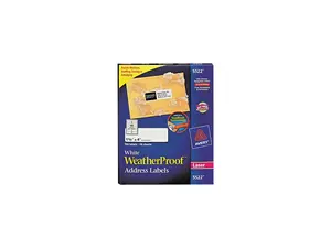 Avery 5522 White Weatherproof Laser Shipping Labels, 1-1/3 x 4, 700/Pack