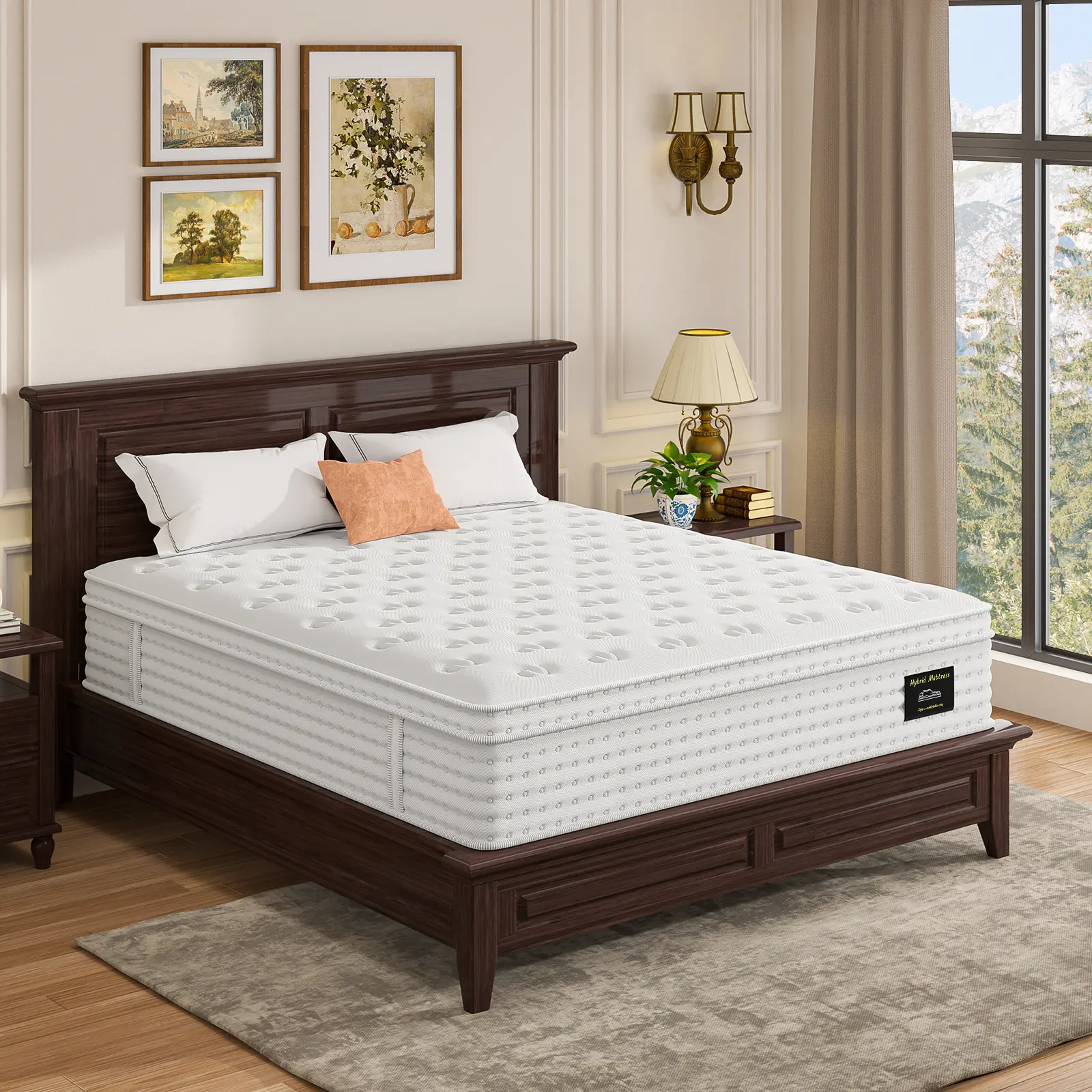 BedStory 14-Inch Hybrid Mattress, Queen King, Dual Comfort with Memory Foam & Pocket Springs, Medium-Firm, CertiPur-US Certified