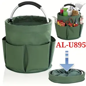 Foldable Picnic Storage Basket with Handle and Multiple Pockets | Portable Folding Laundry Bag for Outdoor Travel - Multi-Purpose for Camping, Household Cleaning