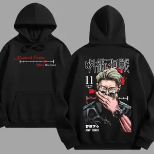 Nanami Kento Anime Hoodie, Jujutsu Kaisen Overtime Hater Graphic Hoodie, Dark Manga Streetwear, Y2K Vintage Style, Japanese Anime Fan Hoodie Gift - Nice