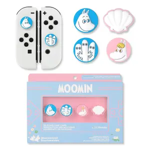 Hamee Moomin Thumb Grips Compatible with Nintendo Switch OLED/Switch Lite, Character Joystick Grip Cover Caps – Snufkin and Little My