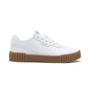 PUMA Womens Carina 3.0 Lace Up Sneakers Shoes Casual - White