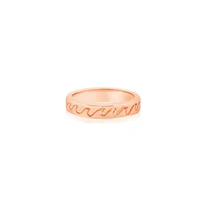 Wave Engrave Enamel Rose Gold Plated Girl's Rings Earth2Jane Size 4
