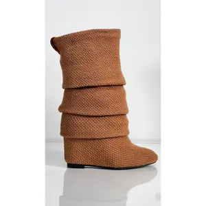 LONDON WEDGE BOOT - CAMEL