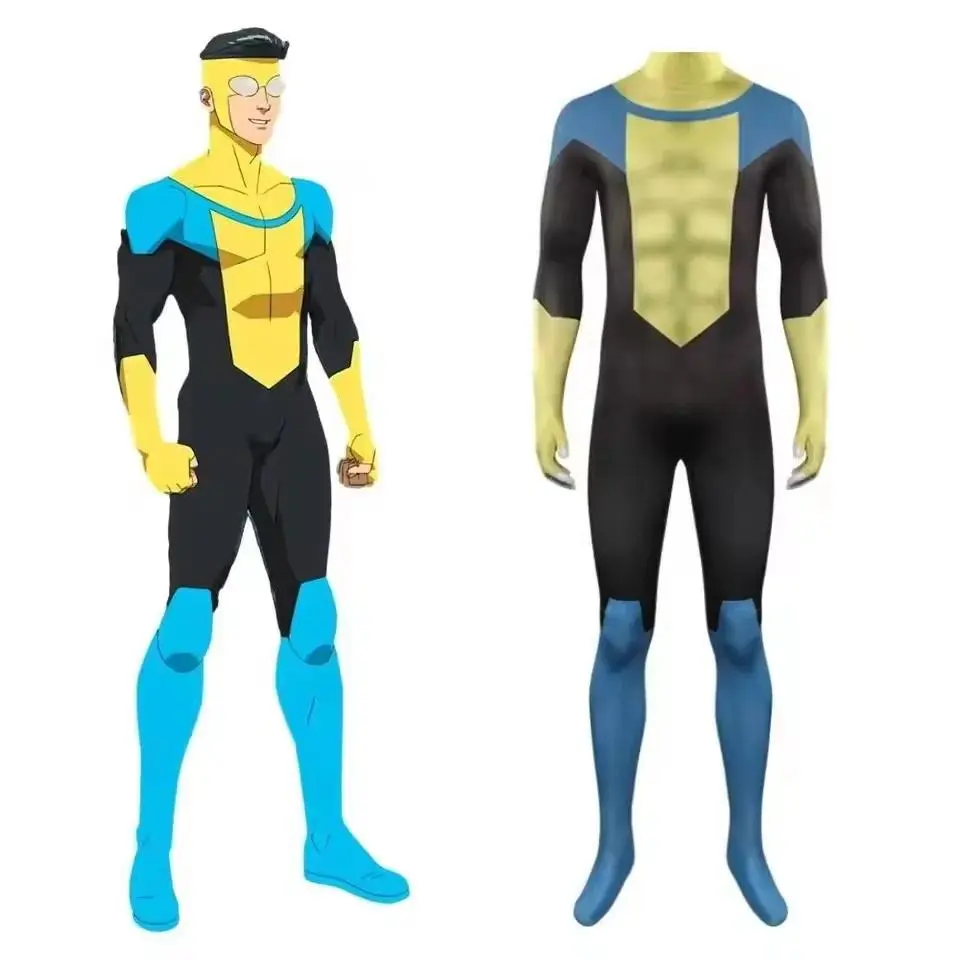 Invincible Mark Grayson Cosplay Fantasia Costume Zentai Jumpsuit for Adult Men Outfits Disguise Halloween Carnival Party Suit