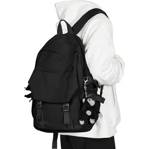 Waterproof Lightweight Black School Backpack/Bookbag for Men, Women, College Students, Boys, and Girls — Casual Daypack