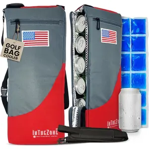 Frostbox Golf Bag Cooler with Ice Pack, Golf Accessories for Men, Golf Beer Sleeve Slim, Golf Beer Cooler Bag, 6 Can Cooler, Small Hidden Golf Bag Beer Sleeve, Insulated Cool Beverage Storage