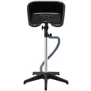 Father's Day Gift VEVOR Portable Shampoo Bowl, Shampoo Sink for Washing Hair with Adjustable Height and Angle, Portable Salon Sink with Drain Hose and Star-Shaped Base for Barbershop Beauty Salon Spa Center Use, Black