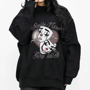 Smile now cry later Chicano Clothing, Lowrider Clothing, Chicana Art, Laugh Now SMCL 1 Gangster Clothes, Cholo Outfit Cotton Fabric Menswear Casual, Streetwear Hoodie