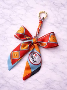 Aesthetic Silk Bow Keychain - Cute Bag Charm Purse Accessory