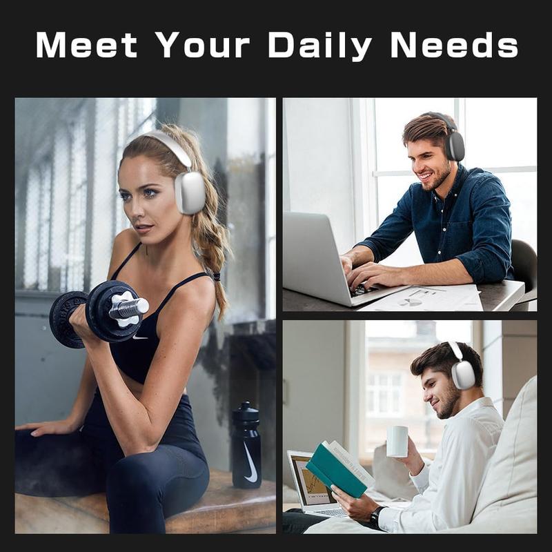 Wireless Headphones Over Ear, Bluetooth 5.4 Headsets, Hi-Fi Stereo, ANC Noise Cancelling, Built-in Microphone, 30 Hours Playtime, 3.5mm Jack, Lightweight for Phones, Computers, Games(Silver)