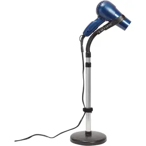 Adjustable Hands-Free Hair Dryer Stand Holder 360 Degree Rotation, Compatible with Compact Styling Tools