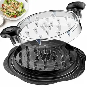 Heavy-Duty 9-Inch Chicken Shredder Durable Meat Shredder with Lid Ergonomic Twist Design Anti-Slip Base Easy to Clean Ideal for Chicken Breast Cooked Meats Includes Cleaning Brush