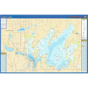 Leech Lake Fishing Wall Map