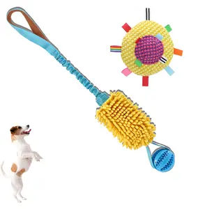 Tug of War Dog Toy Set with Sound-making Frisbee | Dog Toy Set ETPU Flying Ring & Durable Tug Rope Interactive Chew Toys for Small Medium Dogs | Floating Training Ring Pull Rope for Outdoor Play Exercise