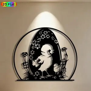 1pc Easter Chick Metal Wall Art,Easter Chick Statue Mural, Ideal Gift for Easter, Spring Festival, Easter Decor Enthusiasts, Weather-Resistant Metal Wall Decor Wall Sculptures, Perfect for Indoor Wall & Outdoor Fence, Easter Enthusiasts