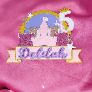 Pretty Princess Birthday Shaker Cake Topper