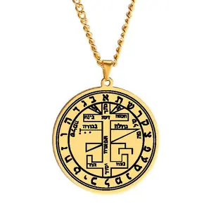 Secret Journal Necklace Stainless Steel Seal of Solomon Diary Book Pendant Jewelry