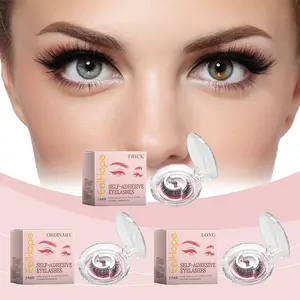 Eelhope Self-Adhesive Synthetic Fiber False Eyelashes Thick Long Dense Multiple Styles No Glue Needed No Removal Required For Stunning Cosmetic Eye Makeup magnetic