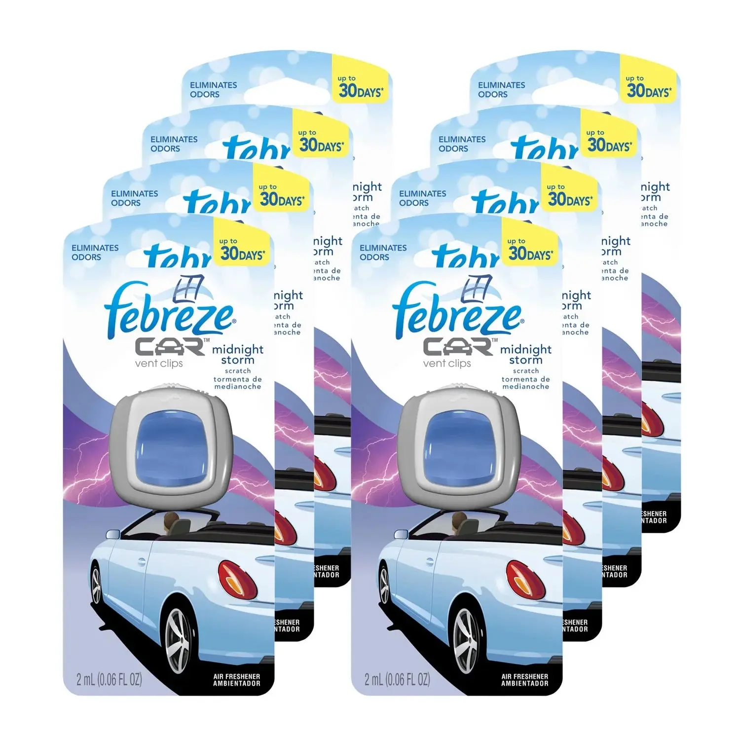 Febreze AUTO Air Freshener Vent Clip Midnight Storm Scent