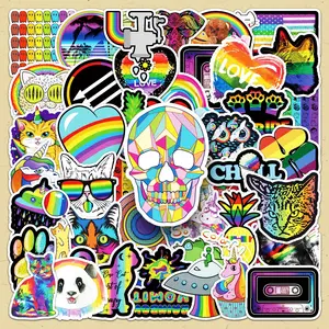Colorful Cartoon Pattern Decal Sticker, Art Stickers, Funny Stickers, 50pcs/set Creative DIY Decorative Sticker, Scrapbooking & Stamping Supplies for Home School Office