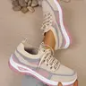 Women's Summer New Breathable Shoes, Casual Sporty Colorblock Soft Sole Anti-Slip Round Toe Sneakers, Lightweight Versatile Lace-Up Low Top Mesh Shoes, Trendy Walking Sneakers, Trendy Fashion Sneaker, Casual Footwear Sneakers