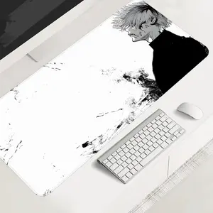 Anime Bloody Warrior Large-Sized Gaming Mouse Pad, Desktop Protection Pad, Office Desk Accessories, Desk Decor, Anti-Slip Rubber Lock Edge High-Definition Printing, Suitable For Computers, Laptops, Offices, Homes, As A Gift For Family And Friends
