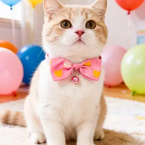 Pet Bow Tie Collar, Anti-Scratch Cat Dog Neck Circle, Soft Bell Design, Multiple Colors Available, Universal Size Fits Kittens to Adult Dogs