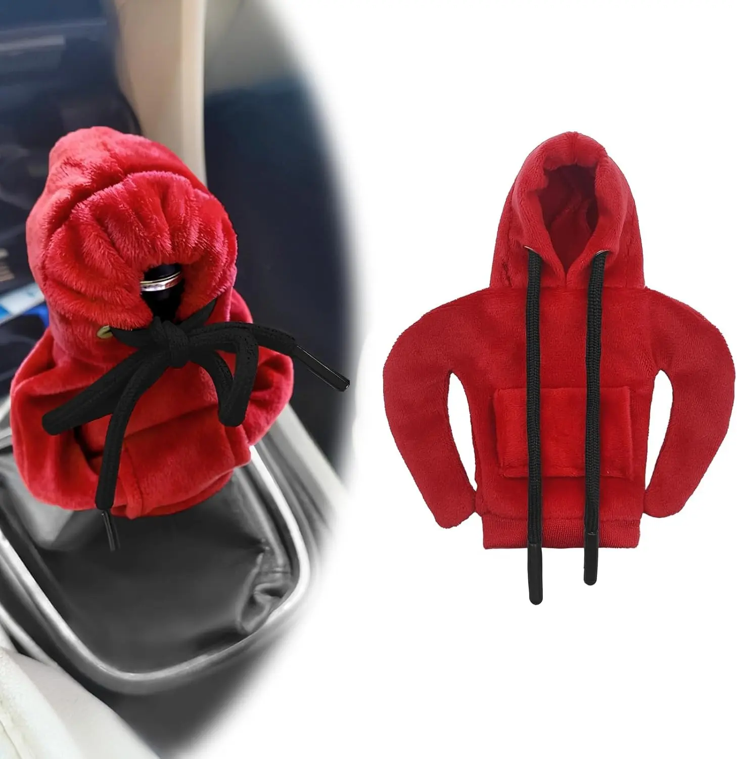 Gear Shift Hoodie,Car Shift Knob Hoodie,Funny Sweater Hoodie for Gearshift,Automotive Interior Accessories（Red）