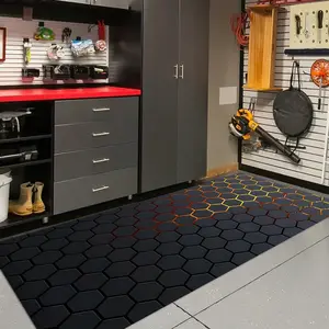 Motorcycle Mat, Racing Bike Parking Pad, Long Strip Carpet for Garage & Living Room, Heavy Indoor Floor Rug, Modern Geometric Rug, Easy Clean Design