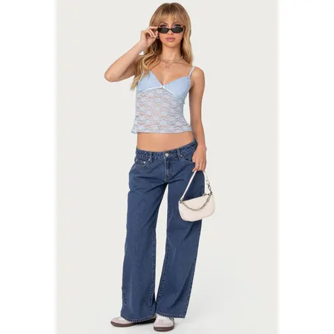 Petite Raelynn Washed Low Rise Baggy Jeans