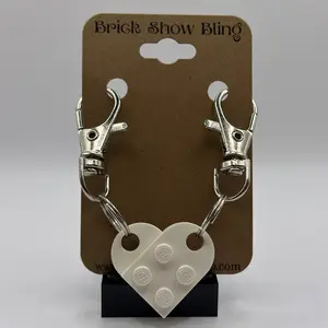Friendship Heart Keychain Set made with brick pieces