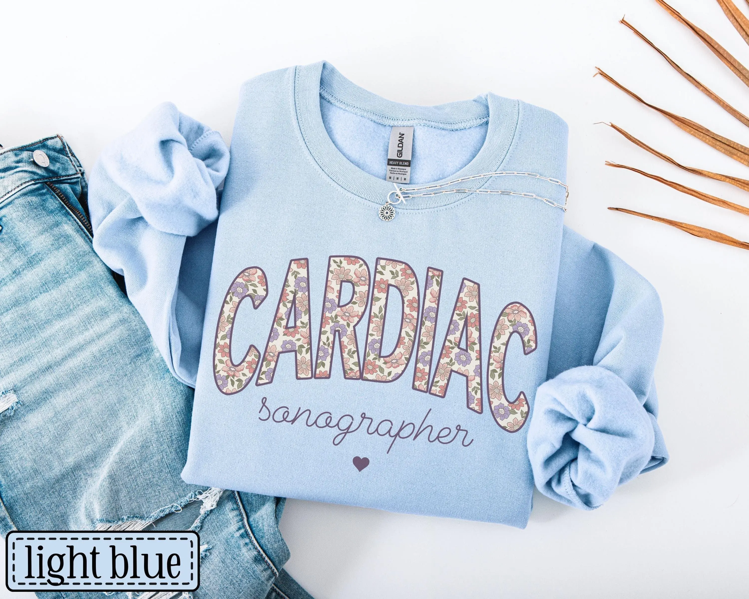 Cardiac Sonographer T-Shirt, Sweatshirt - Floral Cardiac Sonography Sweater • Cardiac Sonographer Gifts • Cardiovascular Sono • Cardiac Ultrasound