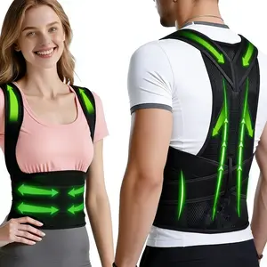 Adjustable Posture Corrector for Men Women Upper Lower Back Brace Support with Waist Belt for Back Pain Relief Shoulder Straightening