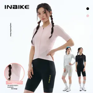 INBIKE Women's Cycling Jersey Quick Dry Lightweight Zoned Ventilation Non-See-Through Slim Fit Fresh Colors High Stretch Anti-Slip Hem Reflective Safety Breathable & Comfortable