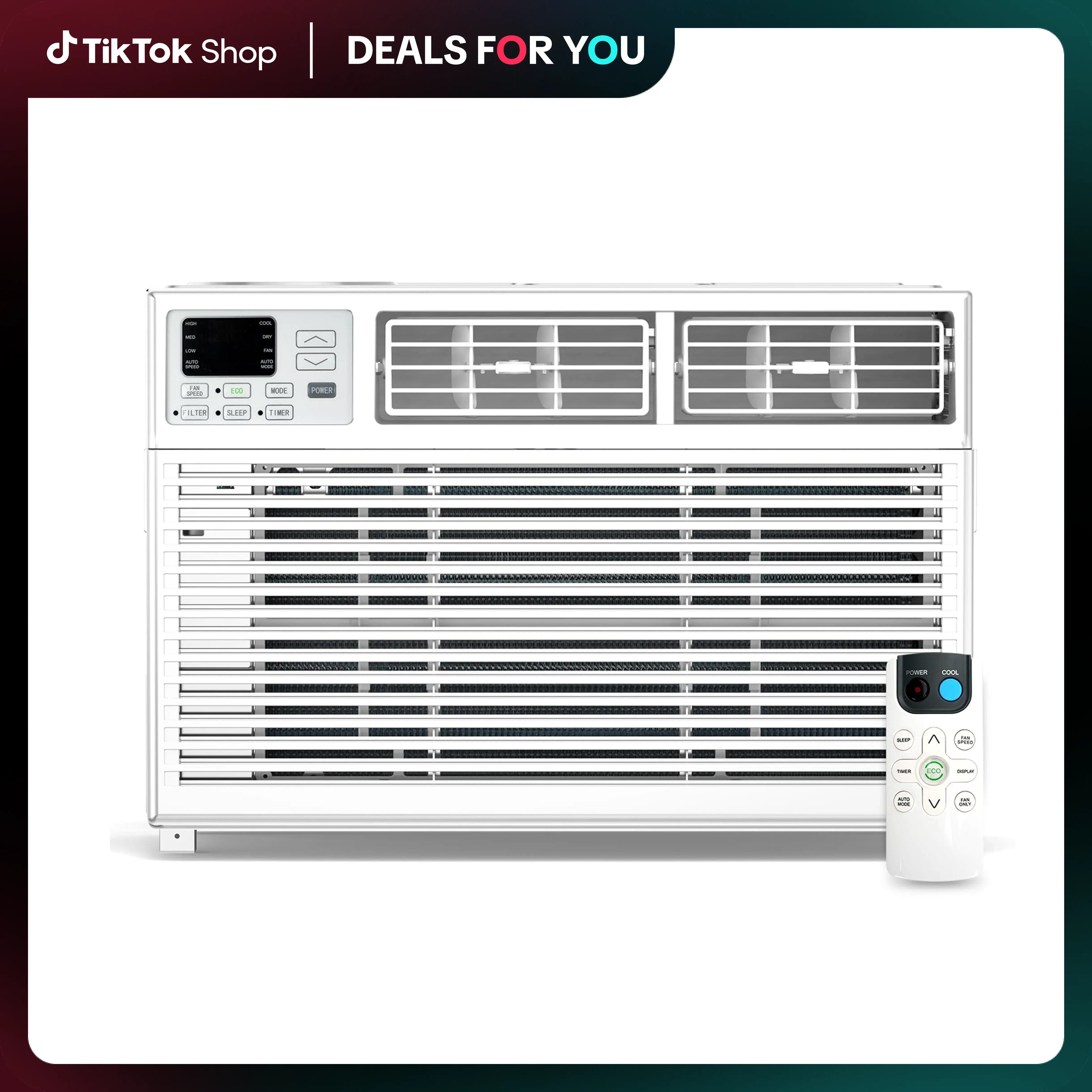 ZAFRO【DealsForYouDays】Window Air Conditioner 5K-12K BTU, Smart Inverter AC Unit for 150 Sq.Ft, 2 Cooling & Fan Speeds, 51DB Quiet, Quiet Energy-Efficient Window AC,Mechanical Controls, Ideal for Bedroom, Apartment, Office,summmer vibes Wif Wifi Aircon Coo