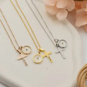 Personalized Cross Necklace: Mustard Seed Pendant, Christian Jewelry