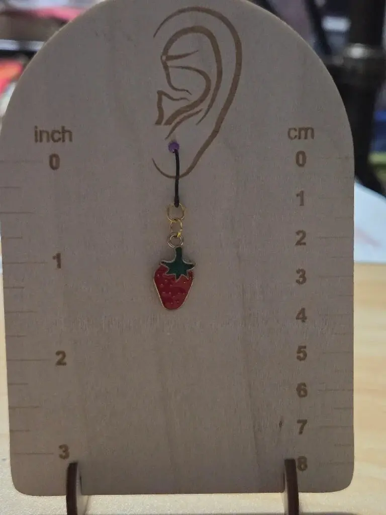 Strawberry Dangly Plastic hook earrings