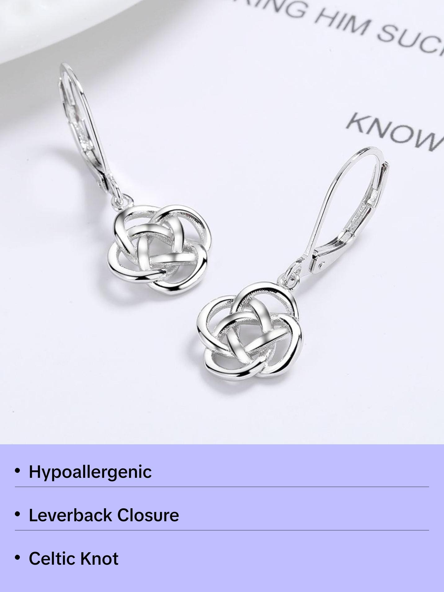 Sterling Silver Celtic Leverback Earrings